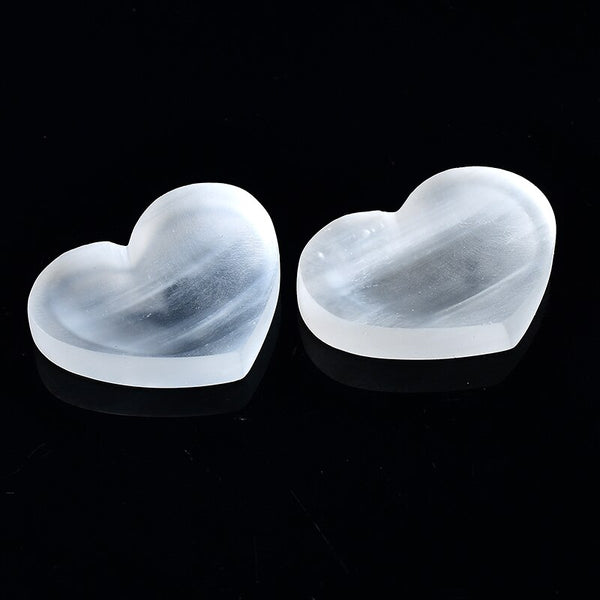 White Selenite Heart Bowl-ToShay.org