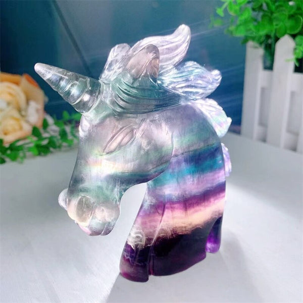 Purple Fluorite Unicorn Head-ToShay.org