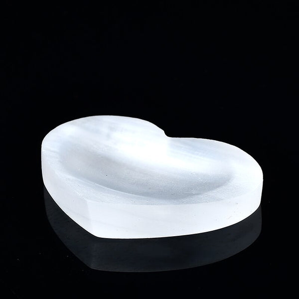 White Selenite Heart Bowl-ToShay.org