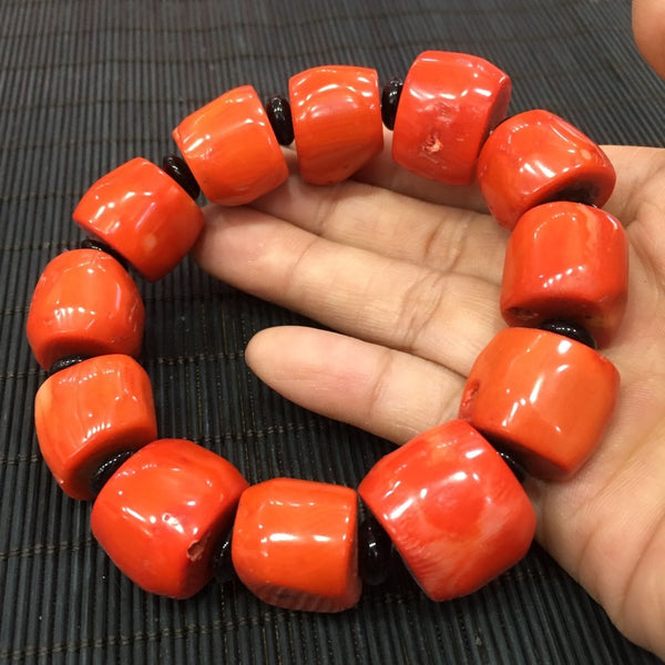 Red Coral Bead Bracelet-ToShay.org