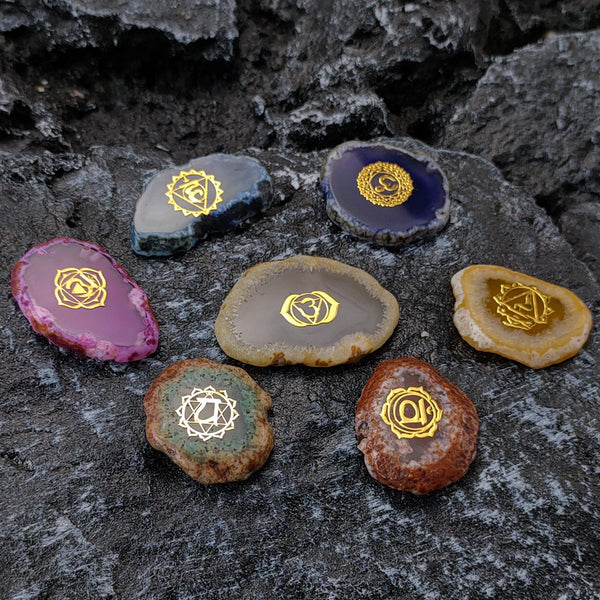 Chakra Agate Slices-ToShay.org