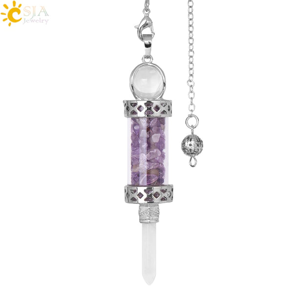 Mixed Crystal Wishing Bottle Pendulum-ToShay.org