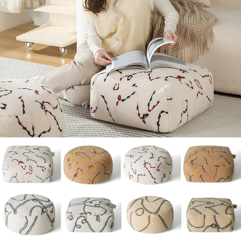 Fluffy Plush Pouf Cover-ToShay.org