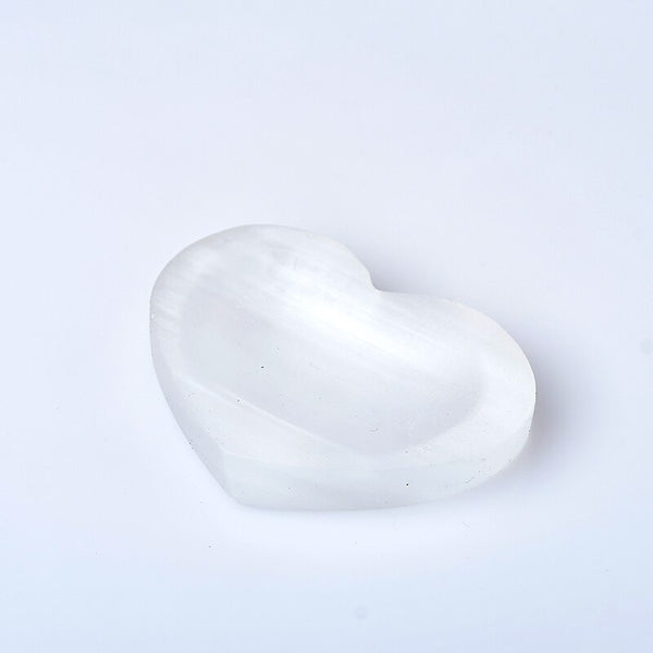 White Selenite Heart Bowl-ToShay.org