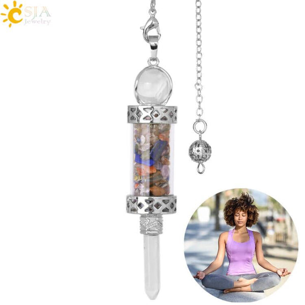 Mixed Crystal Wishing Bottle Pendulum-ToShay.org