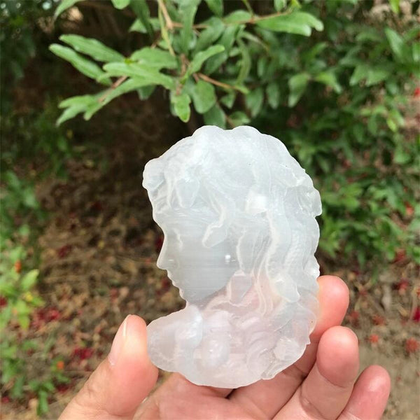 White Selenite Medusa-ToShay.org