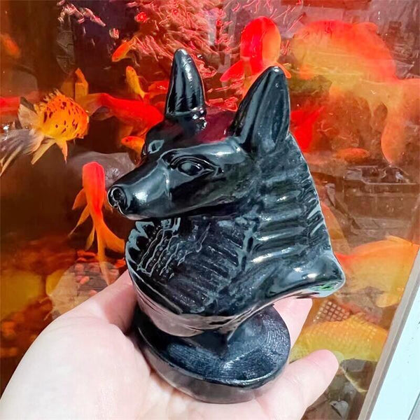 Black Obsidian Anubis Head-ToShay.org