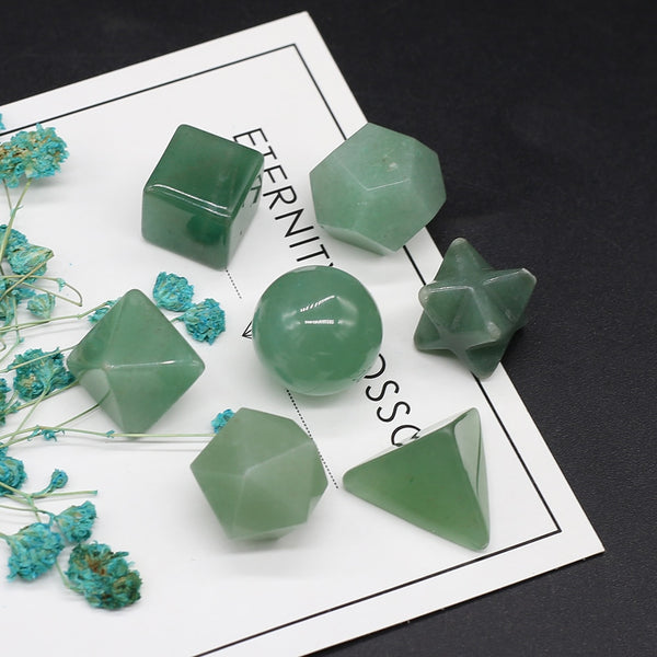 Green Aventurine Platonic Solids-ToShay.org