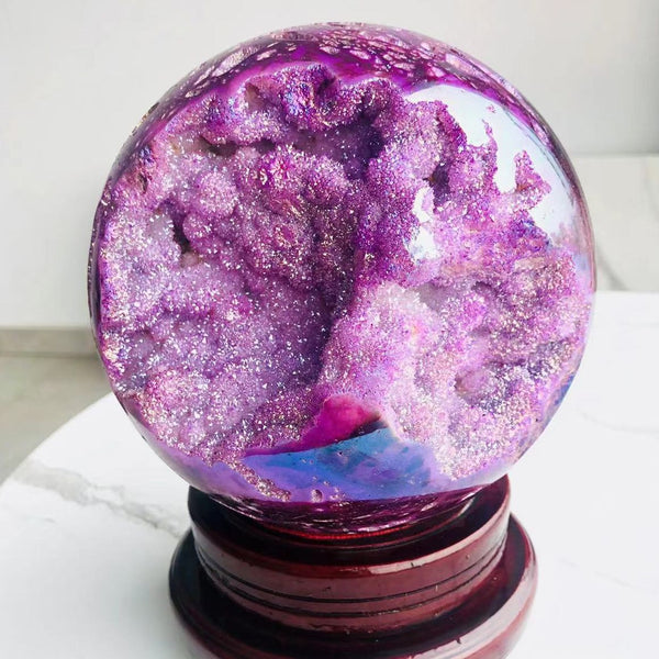 Purple Aura Druzy Ball-ToShay.org