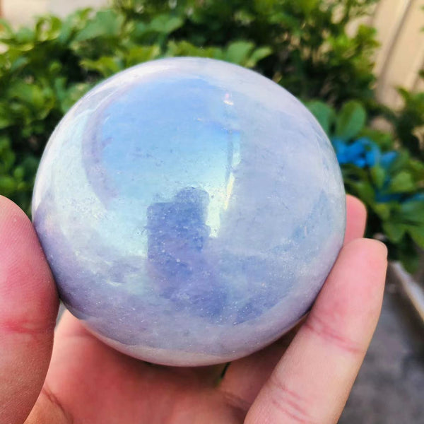 Blue Kyanite Aura Quartz Ball-ToShay.org