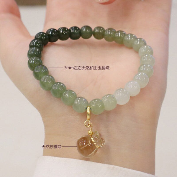 Green Jade Bead Bracelets-ToShay.org