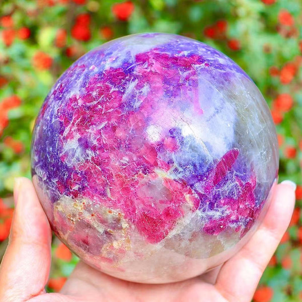 Pink Tourmaline Lepidolite Ball-ToShay.org