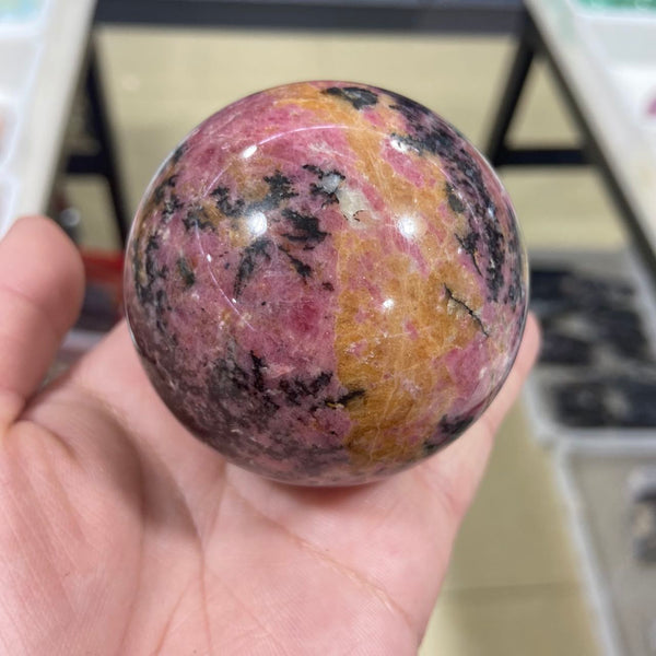 Pink Rhodonite Stone Ball-ToShay.org