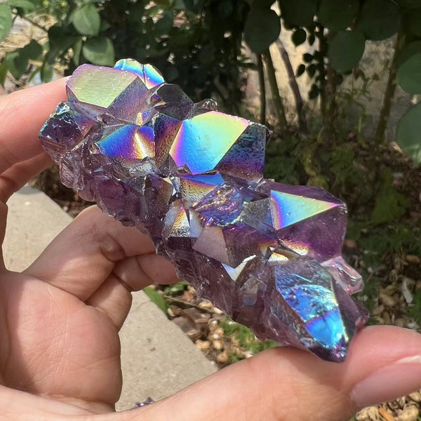 Purple Amethyst Aura Crystal Cluster-ToShay.org