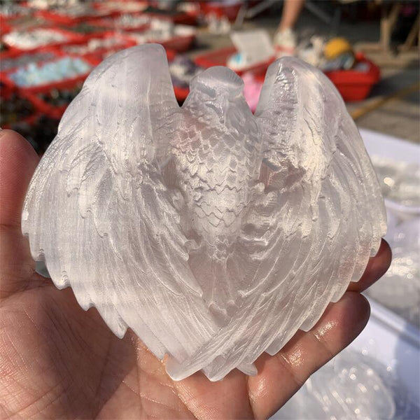 White Selenite Eagle-ToShay.org