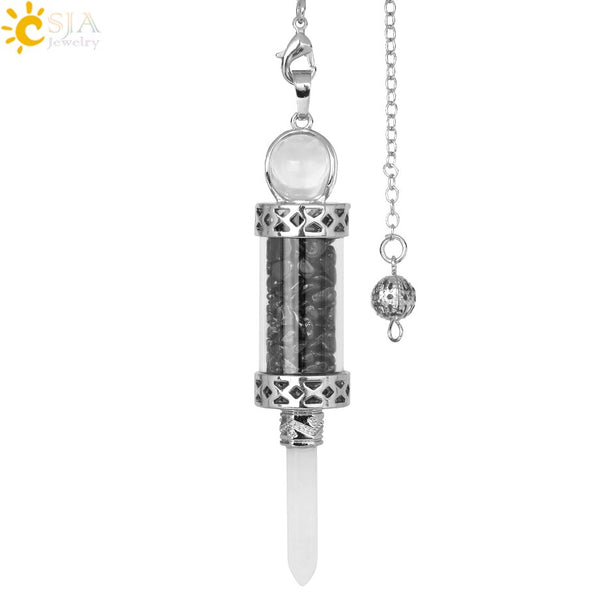 Mixed Crystal Wishing Bottle Pendulum-ToShay.org