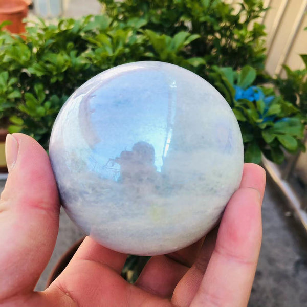 Blue Kyanite Aura Quartz Ball-ToShay.org