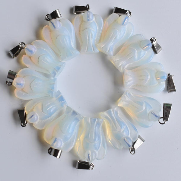 White Opalite Angel Pendants-ToShay.org