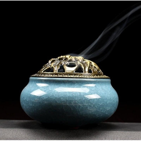 Cracked Glaze Incense Burner-ToShay.org