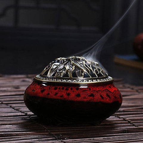 Crackle Glaze Incense Burner-ToShay.org