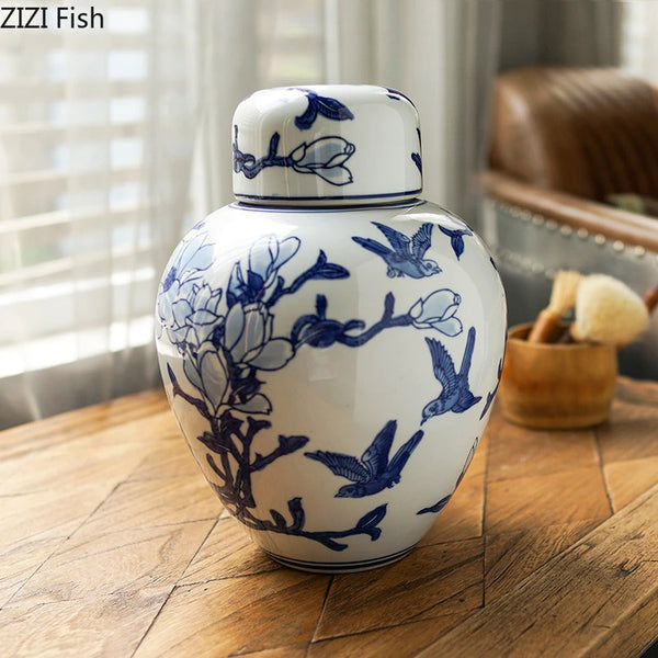 Blue White Porcelain Tea Caddy-ToShay.org