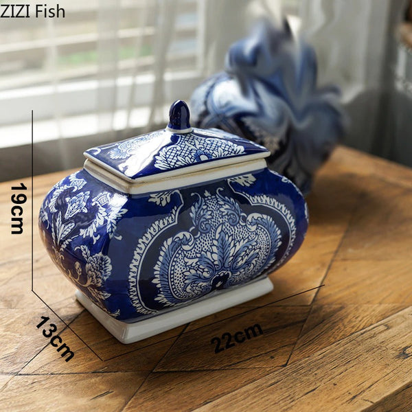 Blue White Porcelain Tea Caddy-ToShay.org