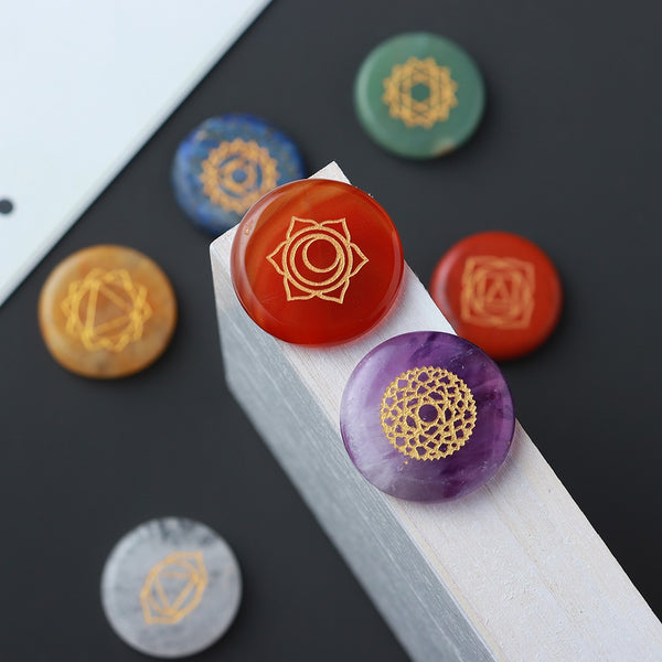 Chakra Symbols Palm Stone Set-ToShay.org