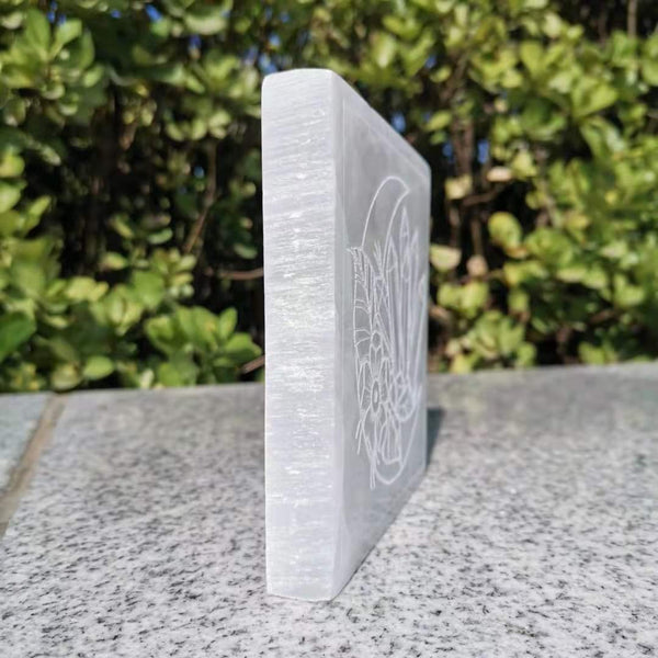 White Selenite Crystal Plate-ToShay.org