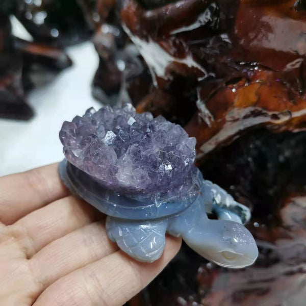 Purple Amethyst Cluster Turtle-ToShay.org