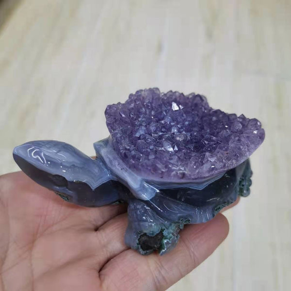 Purple Amethyst Cluster Turtle-ToShay.org