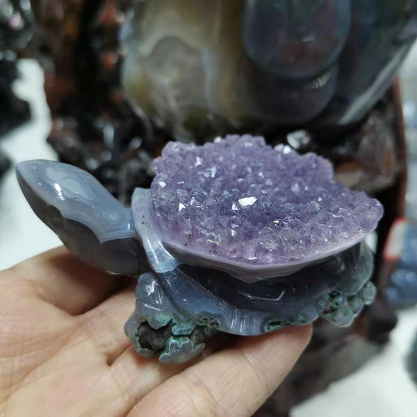 Purple Amethyst Cluster Turtle-ToShay.org