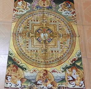 Tibetan Silk Embroidered Thangka-ToShay.org