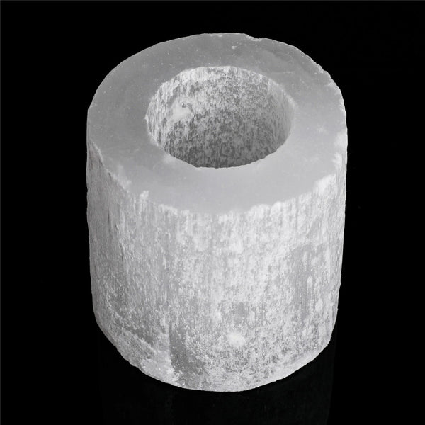 White Selenite Candle Holder-ToShay.org