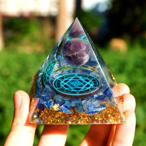 Energy Amethyst Kyanite Pyramid-ToShay.org