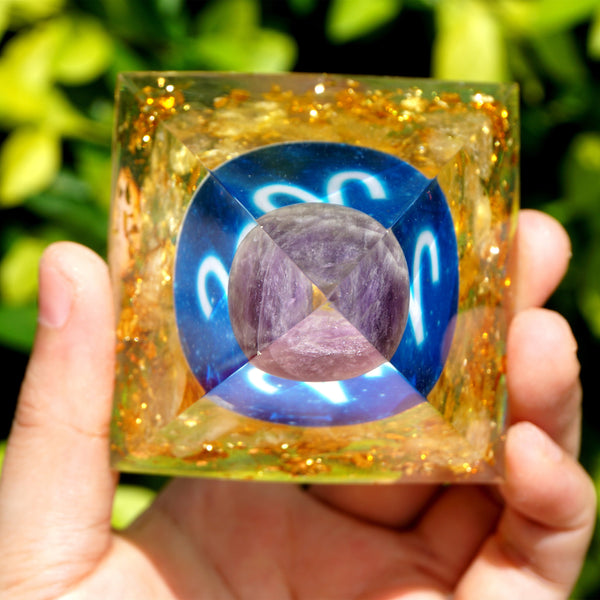 Energy Amethyst Citrine Crystal Pyramid-ToShay.org