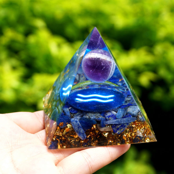 Energy Amethyst Lapis Lazuli Pyramid-ToShay.org