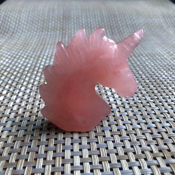 Pink Rose Quartz Unicorn Head-ToShay.org