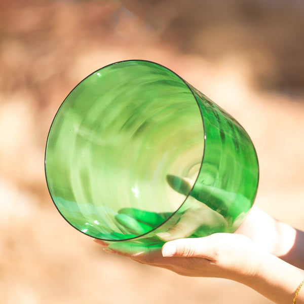 Green Crystal Singing Bowl-ToShay.org