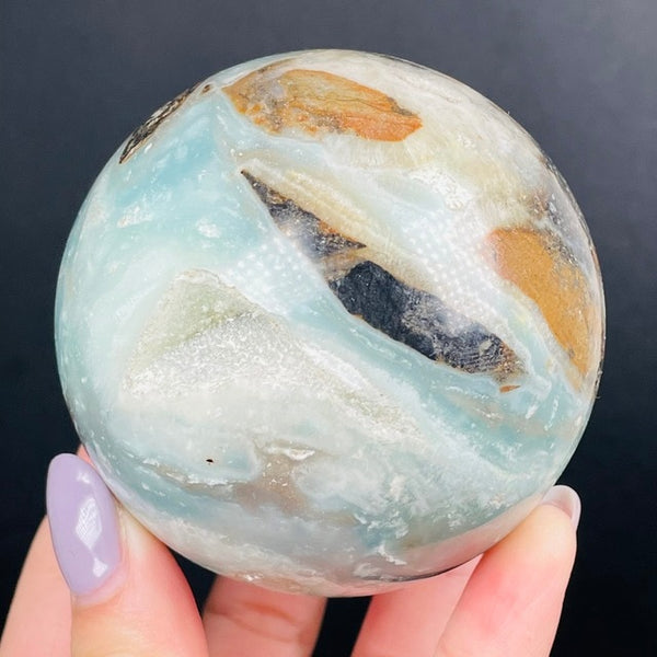 Blue Caribbean Calcite Crystal Ball-ToShay.org