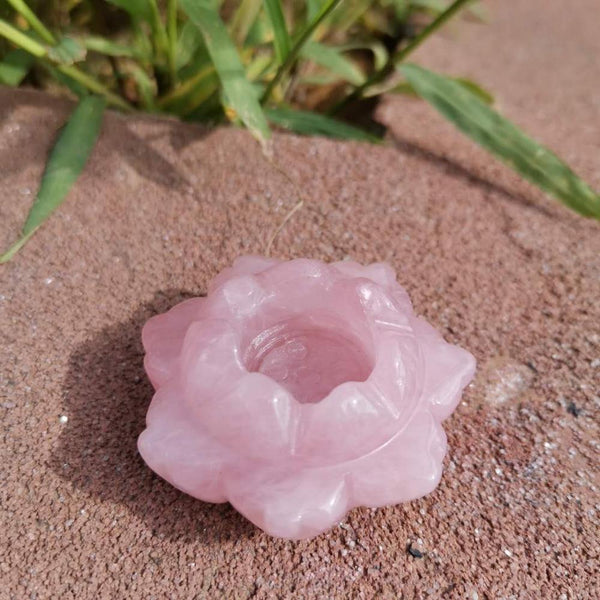 Pink Rose Quartz Lotus Flower-ToShay.org