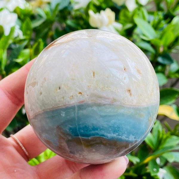 Blue Caribbean Calcite Crystal Ball-ToShay.org