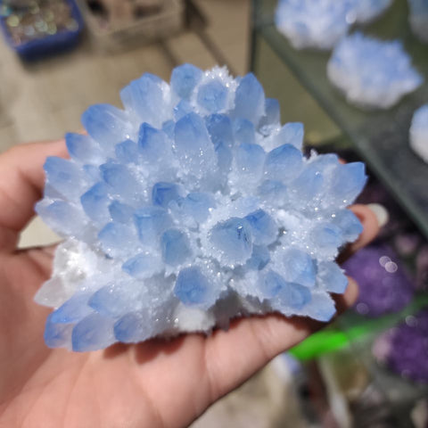 Blue Ghost Phantom Crystal Cluster-ToShay.org