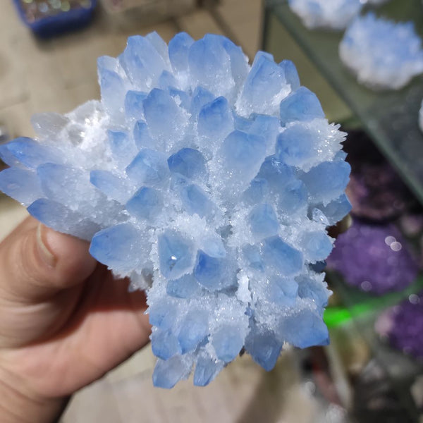 Blue Ghost Phantom Crystal Cluster-ToShay.org