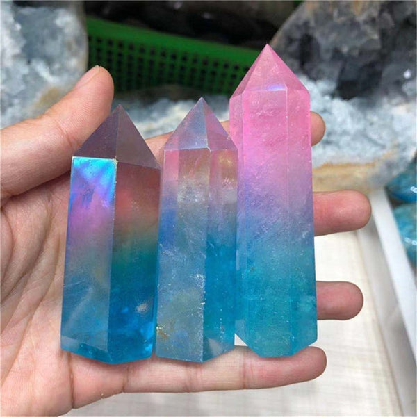 Blue Pink Aura Crystal Wand-ToShay.org