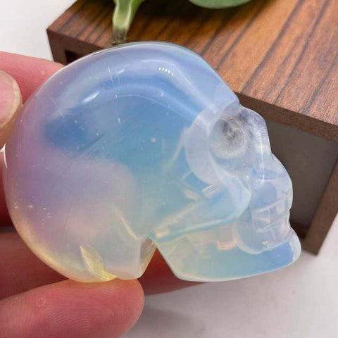 White Opalite Crystal Skull-ToShay.org