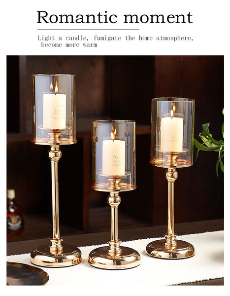 Gold Glass Candle Holders-ToShay.org