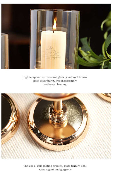 Gold Glass Candle Holders-ToShay.org