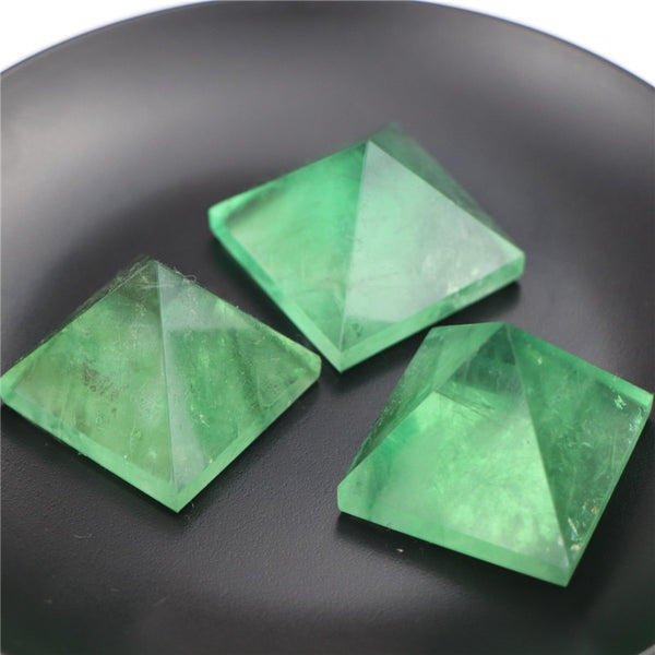 Green Fluorite Crystal Pyramid-ToShay.org