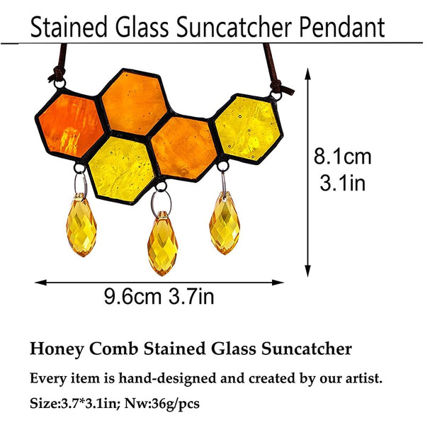 Honeycomb Stained Glass Pendant-ToShay.org