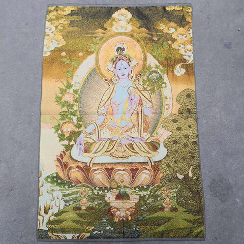 Thangka White Tara Buddha-ToShay.org